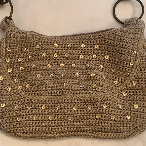 Beige and gold sequin purse - Picture 2 of 4